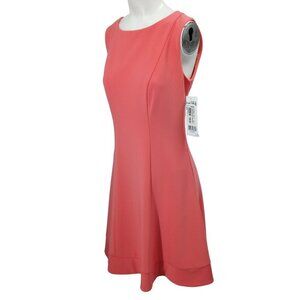Joseph Ribkoff Coral Sleeveless Sheath Dress Size 8 A-Line Career Stretch Zipper